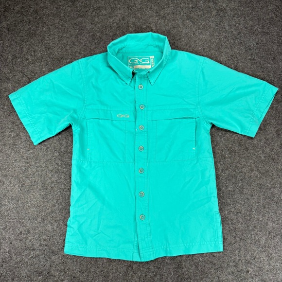 GameGuard Outdoors Fishing Shirt Button Up Short Sleeve XS Teal - Picture 1 of 8